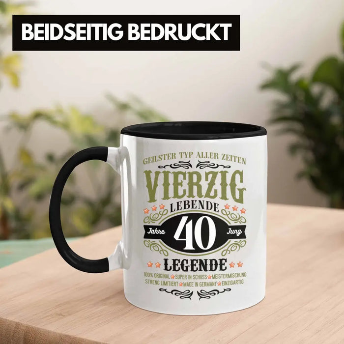 40. Geburtstag Tasse Mann Geschenk 40er Geschenkidee 40 Vater Männer Lustig Geschenke 40 Jahre Alt Streng Limitiert Männer Vater Trendation