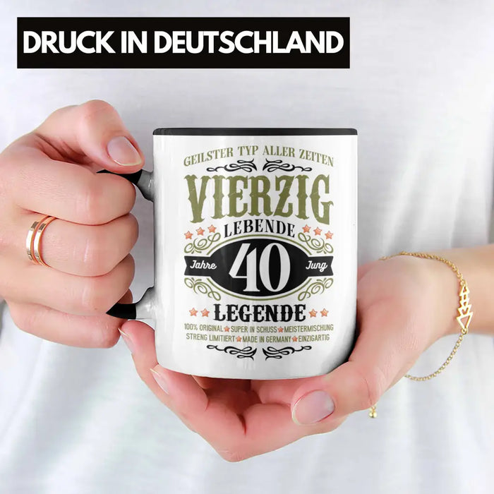 40. Geburtstag Tasse Mann Geschenk 40er Geschenkidee 40 Vater Männer Lustig Geschenke 40 Jahre Alt Streng Limitiert Männer Vater Trendation