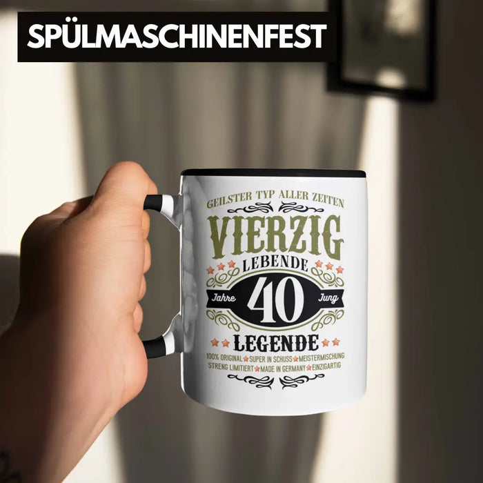 40. Geburtstag Tasse Mann Geschenk 40er Geschenkidee 40 Vater Männer Lustig Geschenke 40 Jahre Alt Streng Limitiert Männer Vater Trendation