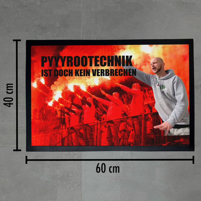 Trendation - Pyrotechnik Fußmatte Geschenk Pyrotechnik Ist Doch Kein Verbrechen Schwarz-3 Trendation