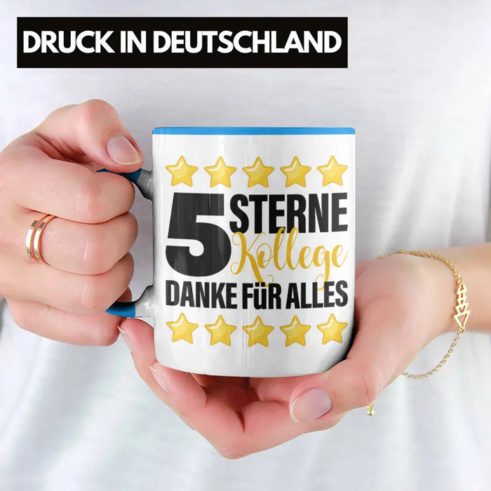 5 Sterne Kollege Tasse Geschenk Bester Kollege Der Welt Geschenkidee Lustiger Spruch Blau Trendation