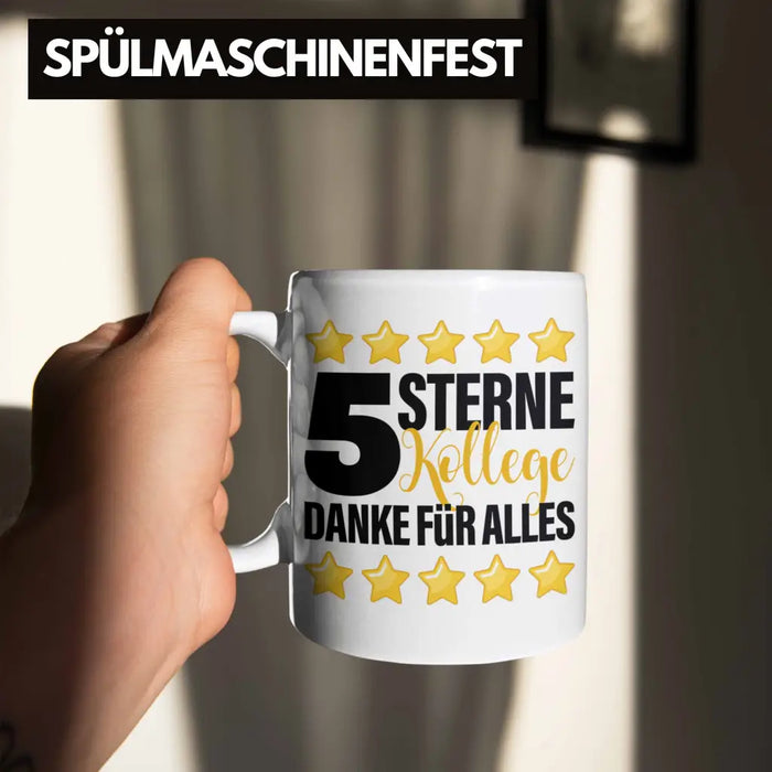 5 Sterne Kollege Tasse Geschenk Bester Kollege Der Welt Geschenkidee Lustiger Spruch Weiß Trendation
