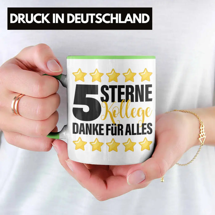 5 Sterne Kollege Tasse Geschenk Bester Kollege Der Welt Geschenkidee Lustiger Spruch Grün Trendation