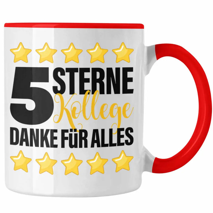 5 Sterne Kollege Tasse Geschenk Bester Kollege Der Welt Geschenkidee Lustiger Spruch Rot Trendation
