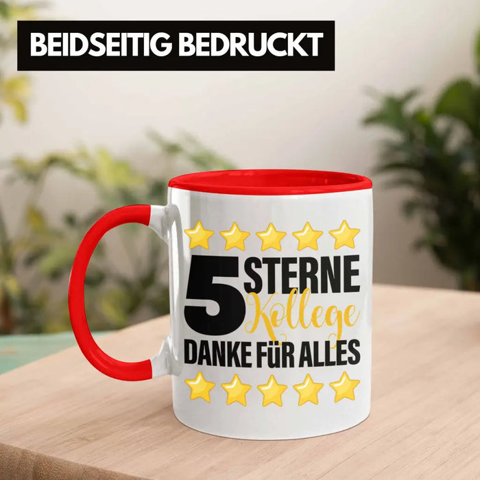 5 Sterne Kollege Tasse Geschenk Bester Kollege Der Welt Geschenkidee Lustiger Spruch Rot Trendation