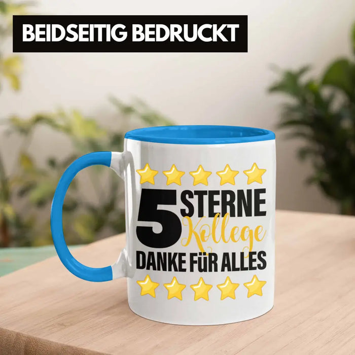 5 Sterne Kollege Tasse Geschenk Bester Kollege Der Welt Geschenkidee Lustiger Spruch Blau Trendation