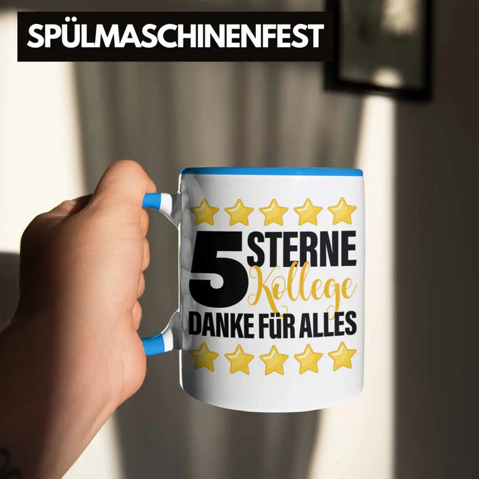 5 Sterne Kollege Tasse Geschenk Bester Kollege Der Welt Geschenkidee Lustiger Spruch Blau Trendation