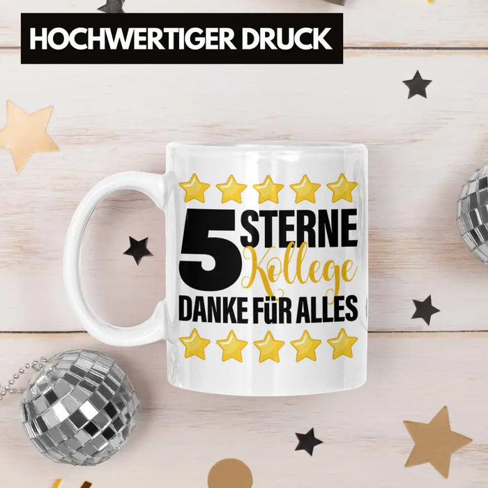 5 Sterne Kollege Tasse Geschenk Bester Kollege Der Welt Geschenkidee Lustiger Spruch Weiß Trendation