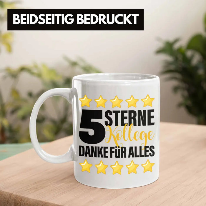 5 Sterne Kollege Tasse Geschenk Bester Kollege Der Welt Geschenkidee Lustiger Spruch Weiß Trendation