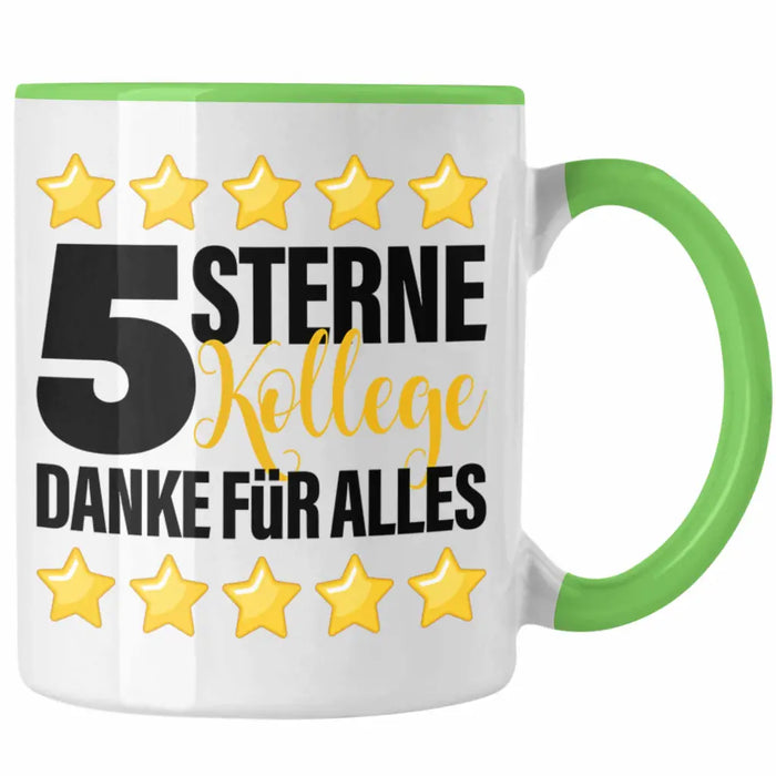 5 Sterne Kollege Tasse Geschenk Bester Kollege Der Welt Geschenkidee Lustiger Spruch Grün Trendation