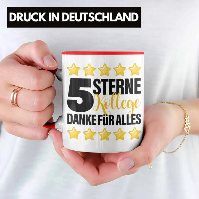 5 Sterne Kollege Tasse Geschenk Bester Kollege Der Welt Geschenkidee Lustiger Spruch Rot Trendation