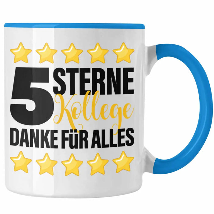 5 Sterne Kollege Tasse Geschenk Bester Kollege Der Welt Geschenkidee Lustiger Spruch Blau Trendation