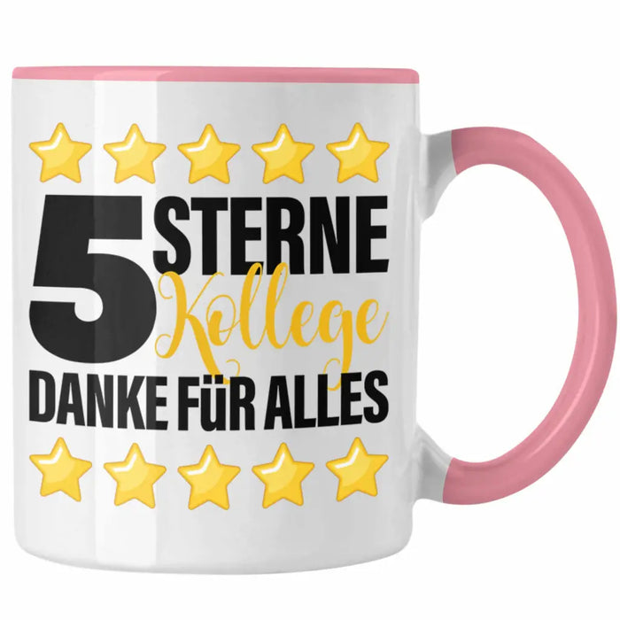 5 Sterne Kollege Tasse Geschenk Bester Kollege Der Welt Geschenkidee Lustiger Spruch Rosa Trendation