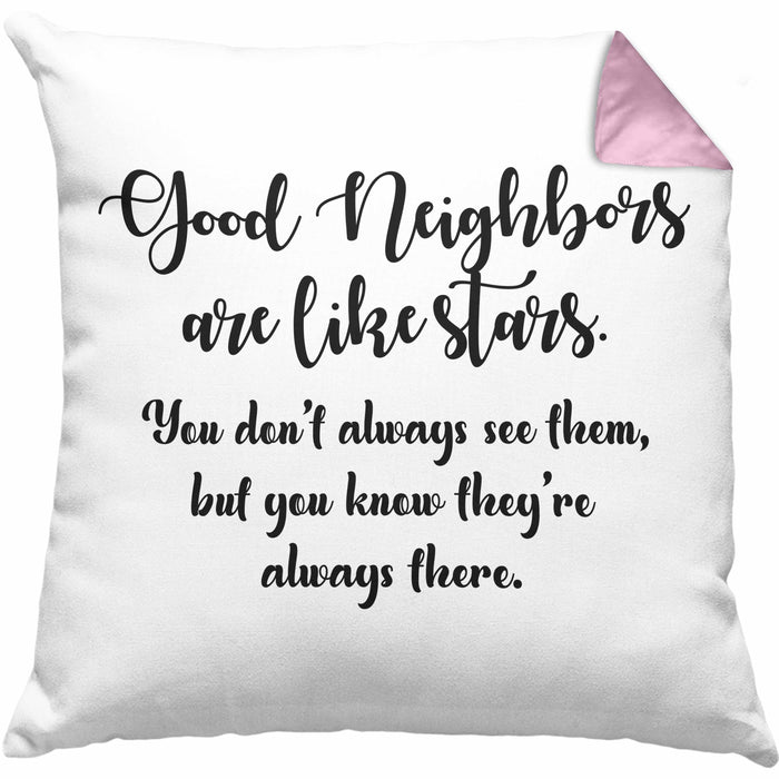 Bester Nachbar Geschenk für Nachbarn Kissen mit Füllung 40x40 Geschenkidee Beste Nachbarn der Welt Nachbarin (Grau) Rosa Trendation