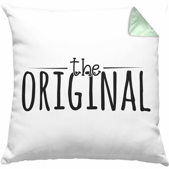 The Original Kissen mit Füllung 40x40 Geschenk Partner-Kissen mit Füllung 40x40 Geschwister (Grau) Grün Trendation