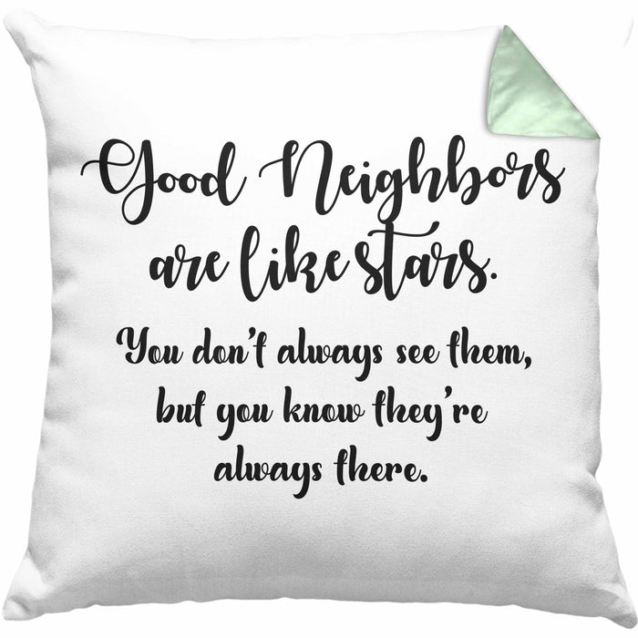 Bester Nachbar Geschenk für Nachbarn Kissen mit Füllung 40x40 Geschenkidee Beste Nachbarn der Welt Nachbarin (Grau) Grün Trendation