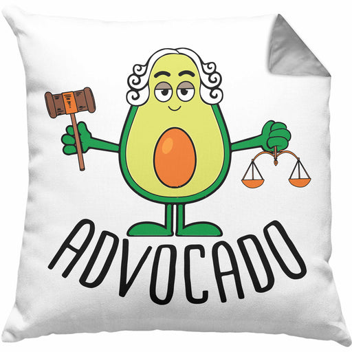Jura Kissen mit Füllung 40x40 Geschenk Advocado Geschenkidee Jurist Avocado (Grau) Grau Trendation