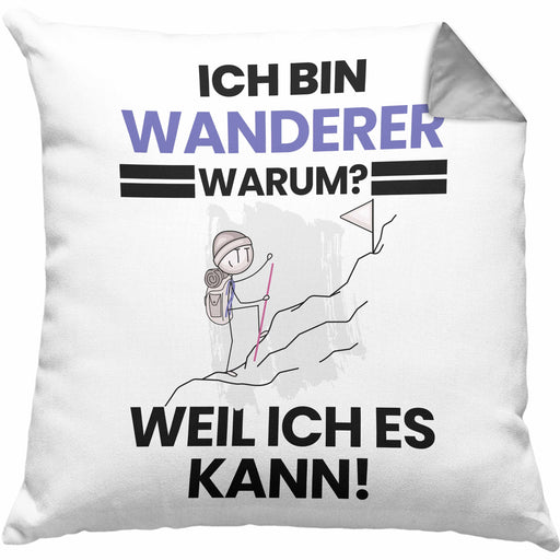 Wandern Geschenk Kissen mit Füllung 40x40 Lustiger Spruch Ich Bin Wandern Warum Weil Ich Es Kann Geschenkidee Bester Wandern Geburtstag (Grau) Grau Trendation