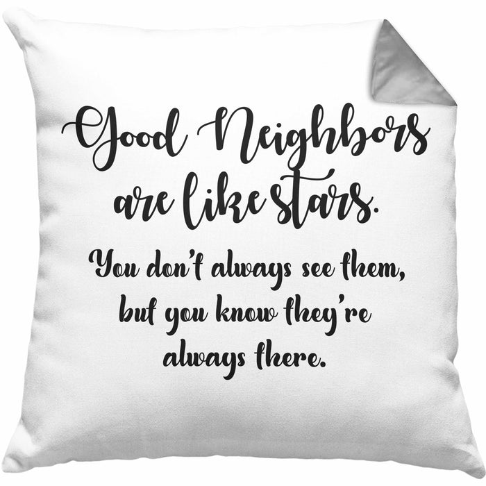 Bester Nachbar Geschenk für Nachbarn Kissen mit Füllung 40x40 Geschenkidee Beste Nachbarn der Welt Nachbarin (Grau) Grau Trendation