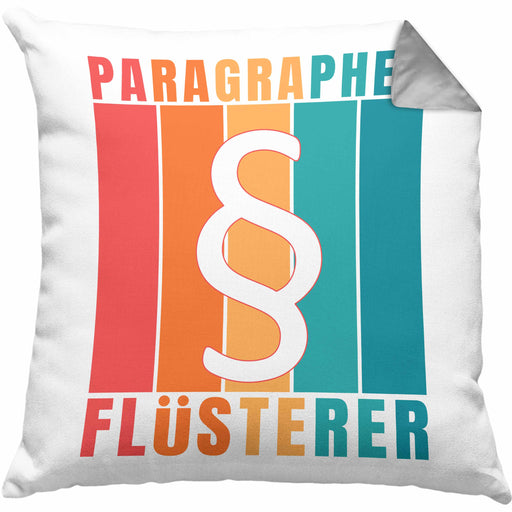 Jura Kissen mit Füllung 40x40 Geschenk Spruch Jurist Geschenkidee Anwalt Jura-Studium Lustige Sprüche Paragraphen Flüsterer (Grau) Grau Trendation