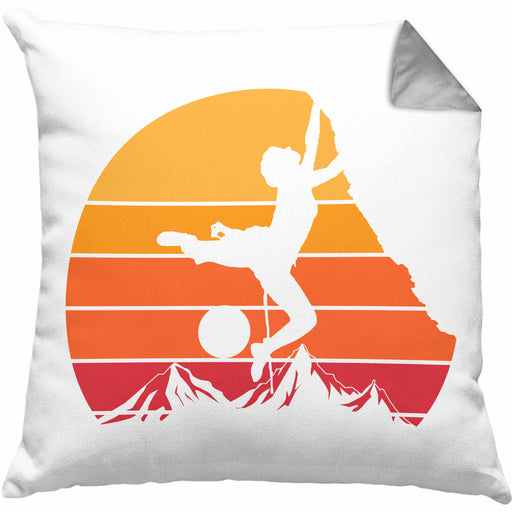 Klettern Kissen mit Füllung 40x40 Geschenk Outdoor Klettern Geschenkidee für Kletterer Grafik Berge (Grau) Grau Trendation