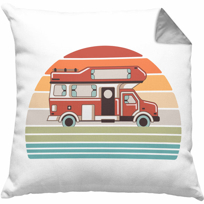 Wohnwagen Camper Kissen mit Füllung 40x40 Geschenke Wohnmobil für Männer Campingwagen Geschenkidee Zubehör Camping Opa Oma Rentner Lustig Grafik (Grau) Grau Trendation