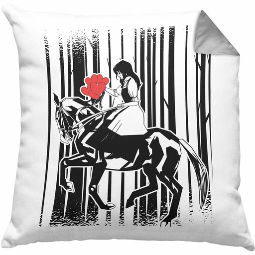 Lustige Reiter Sprüche Geschenk Kissen mit Füllung 40x40 Reiterin Pferde Mädchen Geschenkidee Pferde Grafik Mädchen (Grau) Grau Trendation