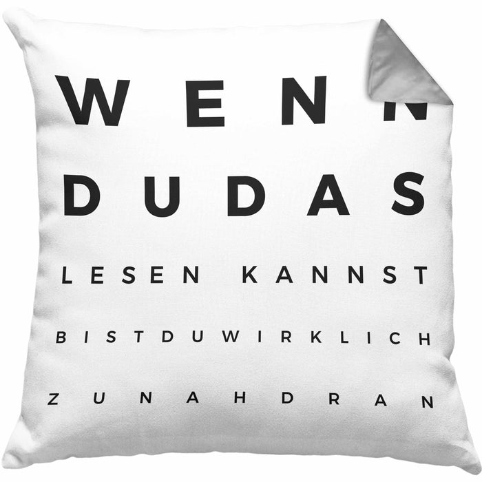 Optiker Geschenk Kissen mit Füllung 40x40 Augenarzt Lustiger Spruch Augenarztpraxis Geschenke Optikerin Meister Meisterin (Grau) Grau Trendation