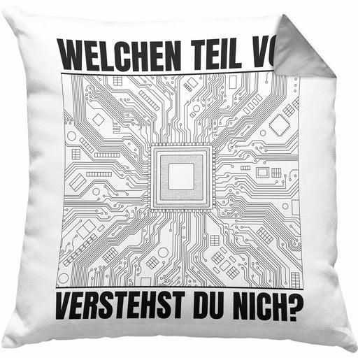 Elektroniker Kissen mit Füllung 40x40 Geschenk Welchen Teil Von Verstehst Du Nicht Elektrotechnik Männer Spruch (Grau) Grau Trendation