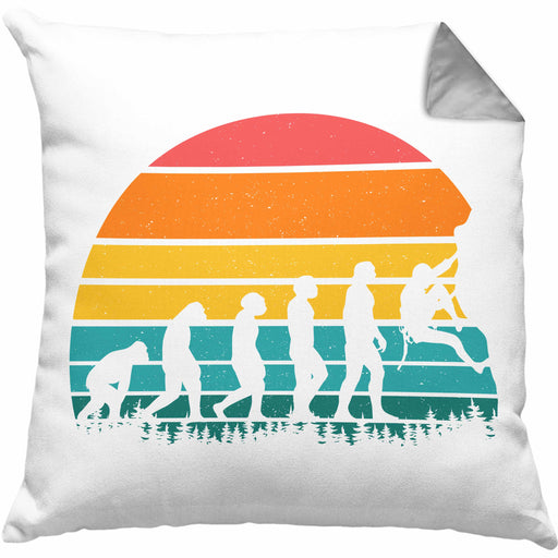 Klettern Bergsteigen Geschenk Kissen mit Füllung 40x40 Boulder Geschenkidee Berge Evolution (Grau) Grau Trendation