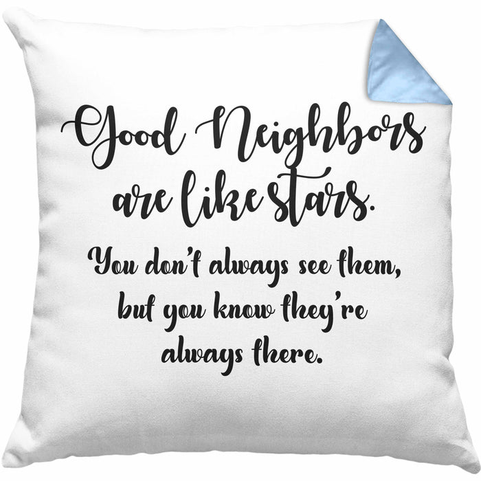 Bester Nachbar Geschenk für Nachbarn Kissen mit Füllung 40x40 Geschenkidee Beste Nachbarn der Welt Nachbarin (Grau) Blau Trendation