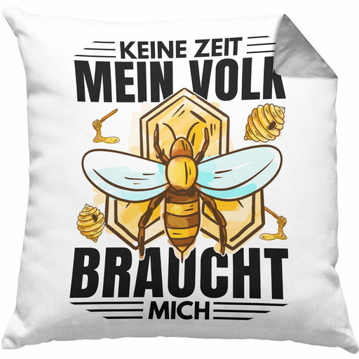Imker Geschenk Kissen mit Füllung 40x40 Spruch Geschenkidee Bienen Bienenzüchter (Grau) Grau Trendation