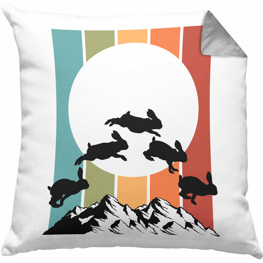 Hasen Berge Grafik Kissen mit Füllung 40x40 Berghasen Geschenk Wandern Tirol Alpen (Grau) Grau Trendation