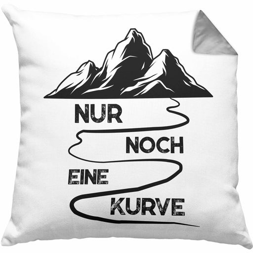 Wandern Kissen mit Füllung 40x40 Geschenk Wandern Nur Noch Eine Kurve Geschenkidee Berge Alpen Geschenke (Grau) Grau Trendation