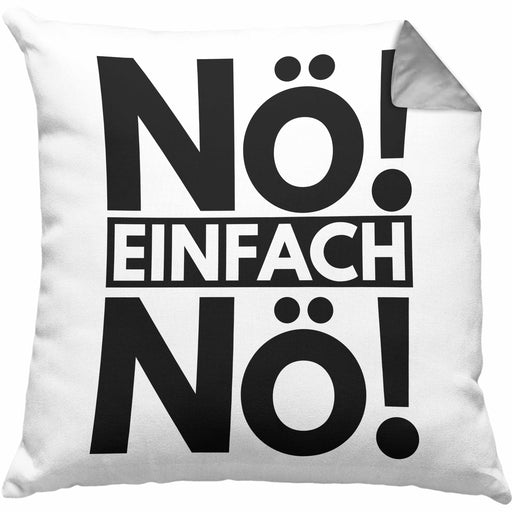 Nö Einfach Nö Kissen mit Füllung 40x40 Geschenk Spruch Frauen Männer (Grau) Grau Trendation