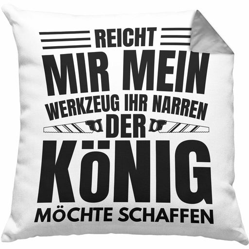 Handwerker Kissen mit Füllung 40x40 Geschenk Mechatroniker Hausmeister Geschenkidee Männer Spruch (Grau) Grau Trendation
