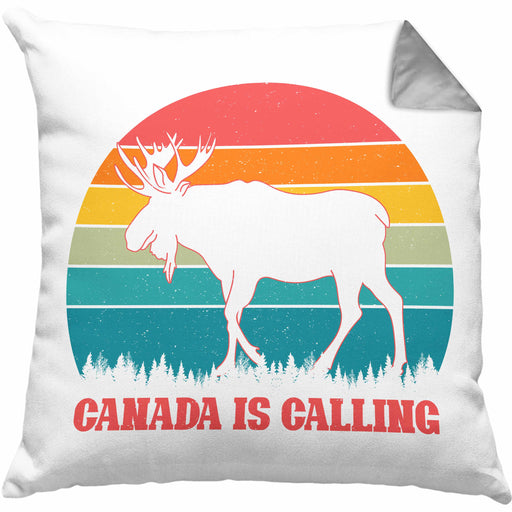 Canada Is Calling Auslandsjahr Kanada Kissen mit Füllung 40x40 Geschenkidee Auswandern Abschiedsgeschenk Abschied Kanada (Grau) Grau Trendation
