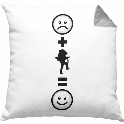 Wandern Kissen mit Füllung 40x40 Geschenk für Wandern Berge :( + Wandern = :) Lustige Geschenkidee Geburtstag (Grau) Grau Trendation
