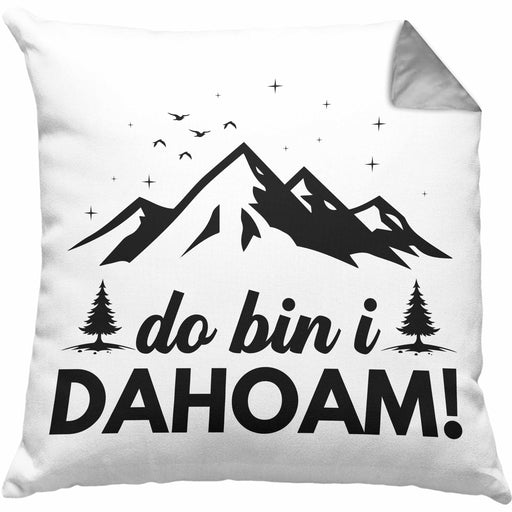 Wandern Kissen mit Füllung 40x40 Geschenk Do Bin I Dahoim Geschenk Berge Wandern Geschenkidee (Grau) Grau Trendation