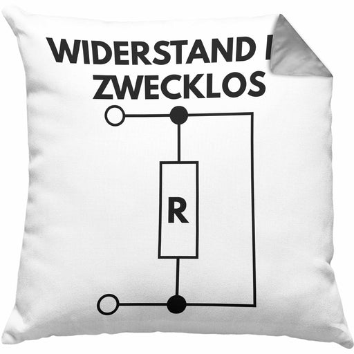 Handwerker Elektronen Widerstand Ist Zwecklos Kissen mit Füllung 40x40 Geschenk Elektriker Geschenkidee Männer Elektro-Meister (Grau) Grau Trendation