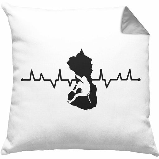 Klettern Bergsteigen Geschenk Kissen mit Füllung 40x40 Boulder Geschenkidee Berge Herzschlag (Grau) Grau Trendation