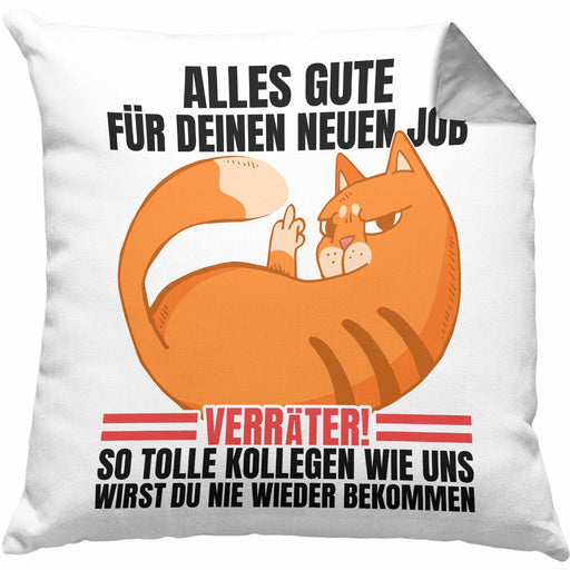 Jobwechsel Kissen mit Füllung 40x40 Geschenk Neuer Job Abschied Abschiedsgeschenk Kollege Kollegin Alles Gute Für Den Neuen Job Lustig (Grau) Grau Trendation