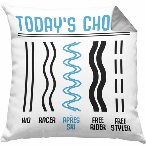 Apres Ski Kissen mit Füllung 40x40 Geschenk Grafik Geschenkidee Skifahrer Geschenk Winter Berge (Grau) Grau Trendation