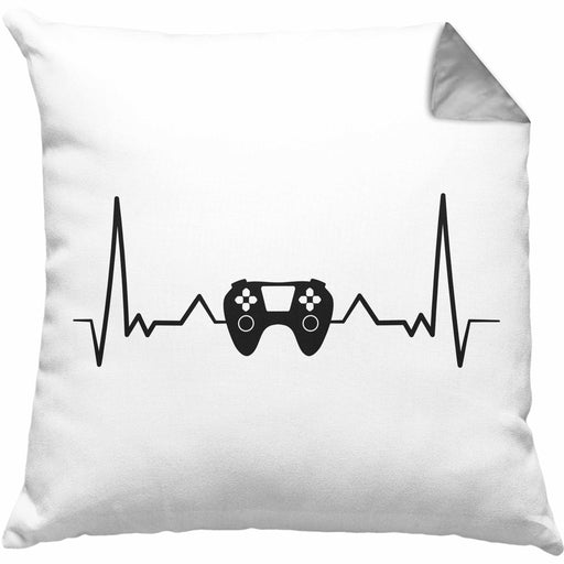 Gamer Herzschlag Kissen mit Füllung 40x40 Geschenkidee Gamer Jungs (Grau) Grau Trendation