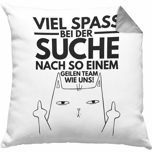 Jobwechsel Kissen mit Füllung 40x40 Geschenk Neuer Job Abschied Abschiedsgeschenk Kollege Kollegin (Grau) Grau Trendation