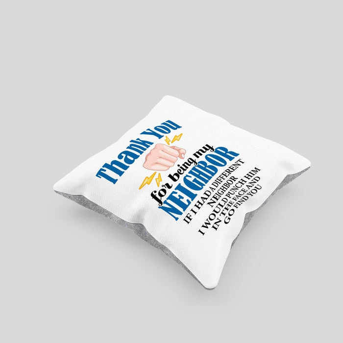 Bester Nachbar Geschenk für Nachbarn Kissen mit Füllung 40x40 Geschenkidee Beste Nachbarn der Welt (Grau) Grau Trendation