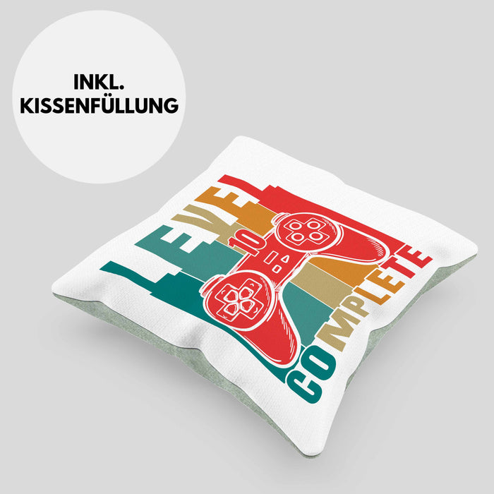 10. Geburtstag Junge Lustige Gamer Kissen mit Füllung 40x40 Zocker Geschenk Gamer Gamergirl Geschenkidee Geburtstag 10er Geburtstag (Grau) Grün Trendation