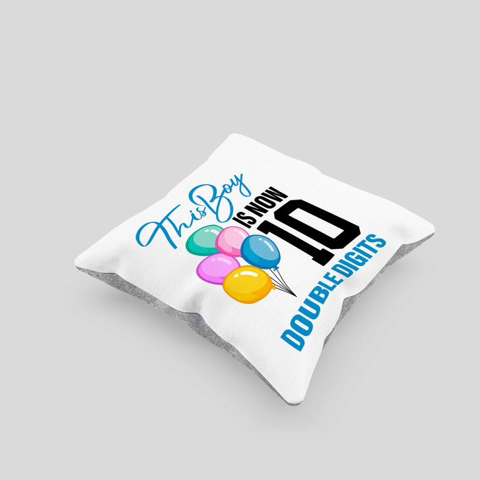 10 Geburtstag Junge Jungen Geschenke Kissen mit Füllung 40x40 10er Geburtstag 10 Jahre Alt Geschenkidee Lustig (Grau) Grau Trendation