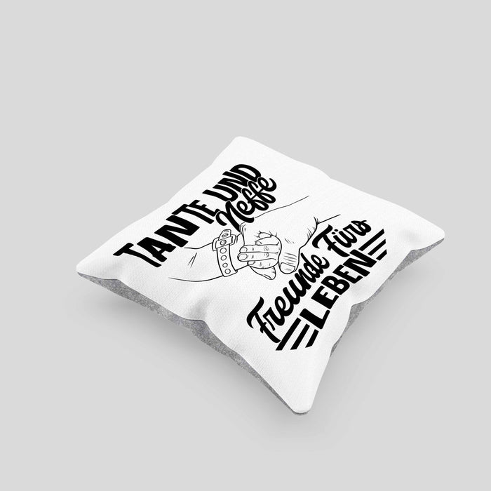 Tante Und Neffe Freunde Fürs Leben Kissen mit Füllung 40x40 Geschenk für Neffen Tante (Grau) Grau Trendation