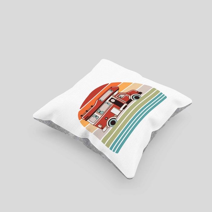 Wohnwagen Camper Kissen mit Füllung 40x40 Geschenke Wohnmobil für Männer Campingwagen Geschenkidee Zubehör Camping Opa Oma Rentner Lustig Grafik (Grau) Grau Trendation